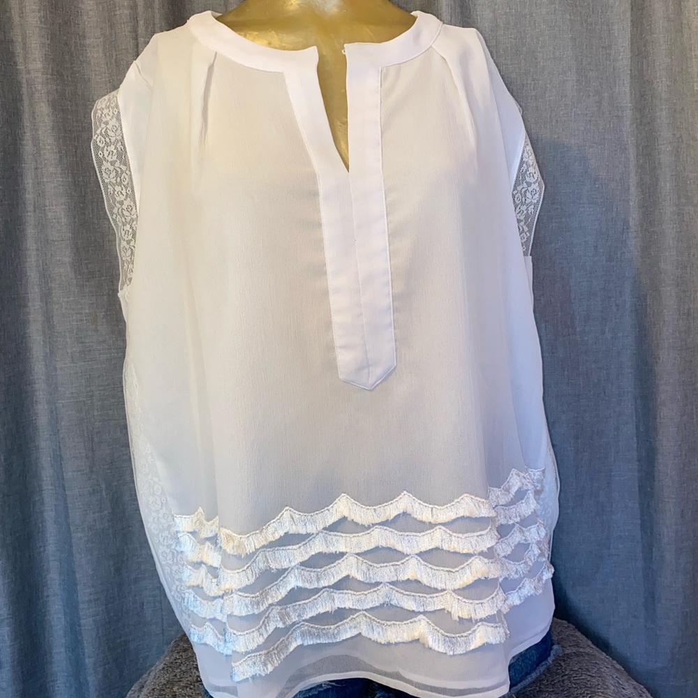 Vintage Rana Gill Anthropologie Blouse w/ Tassel Ruffles